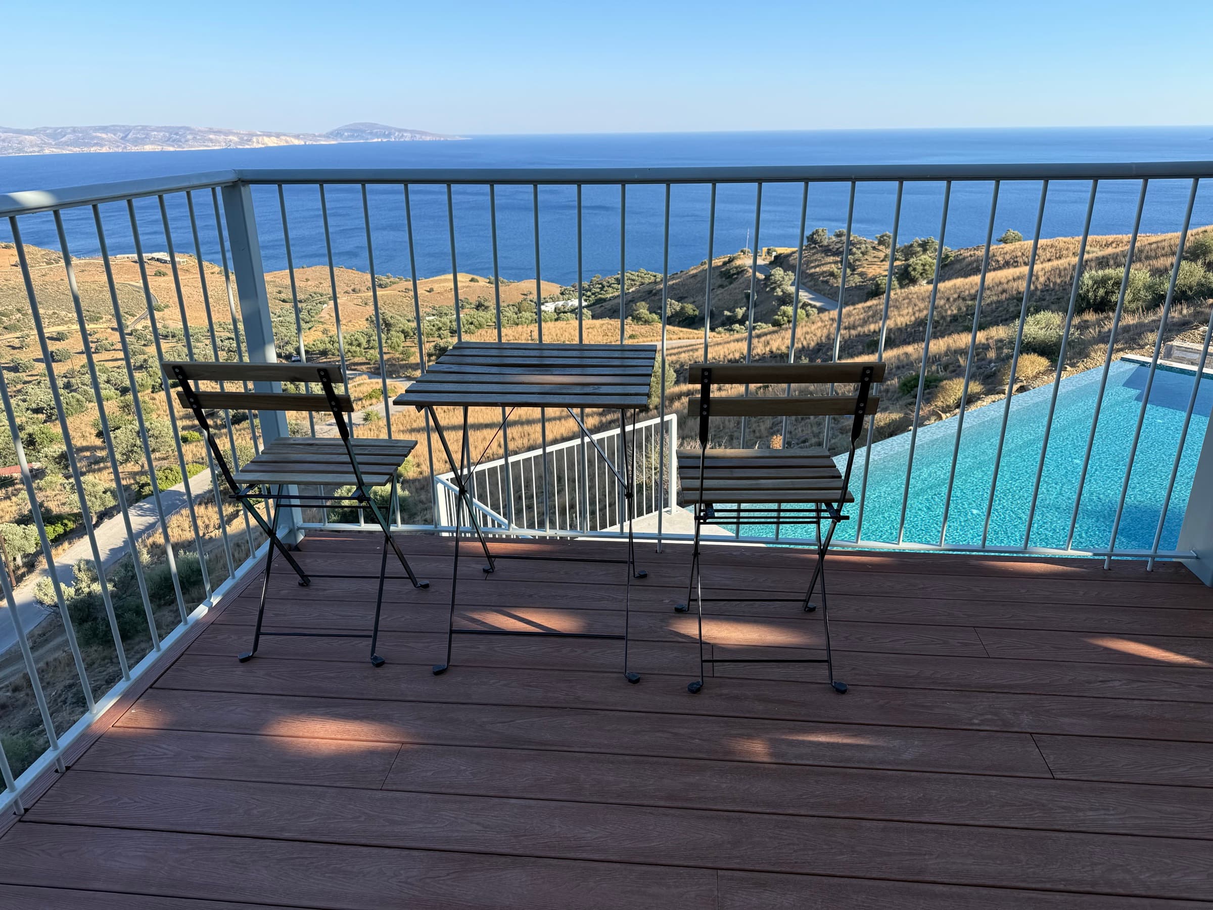 Bistro table on the sea-view balcony