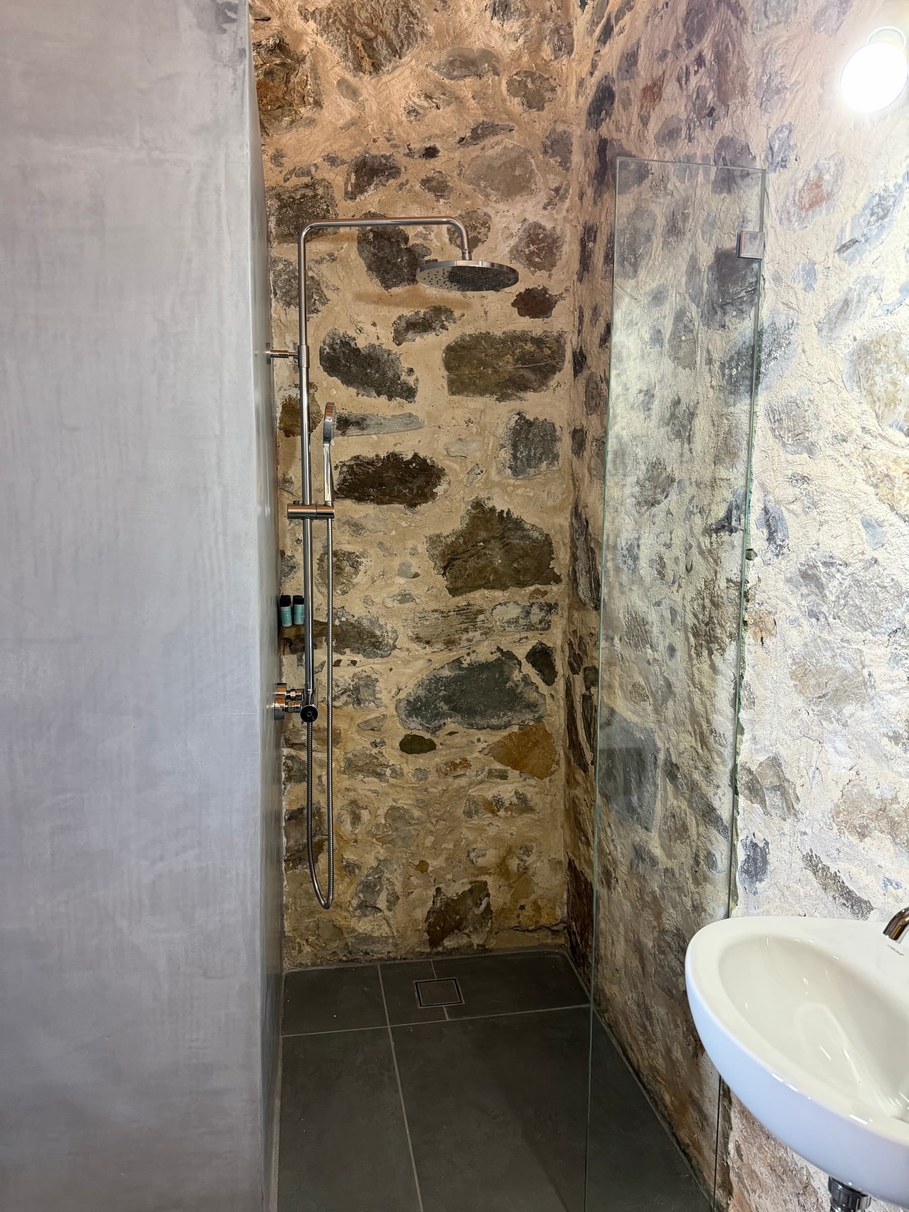 En-suite bathroom with walk-in rain shower